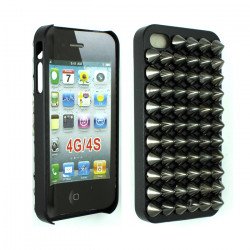 iPhone 4 4S 3D Spike Punk Studs Case (Black)